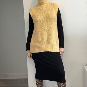 Zara yellow Cowl Neck Sweater Vest